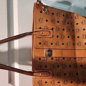 MCM Tan Logo Tote Bag